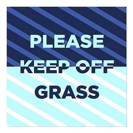 Cgsignlab | אנא שמור על דשא -חלון כחול נצמד בחלון | 8 x8